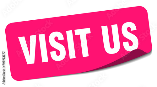 visit us sticker. visit us label