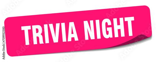 trivia night sticker. trivia night label
