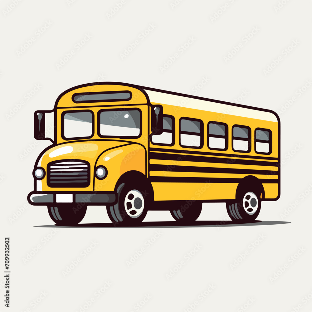 School bus in cartoon, doodle style. Isolated 2d vector illustration in logo, icon, sketch style, Eps 10. AI Generative