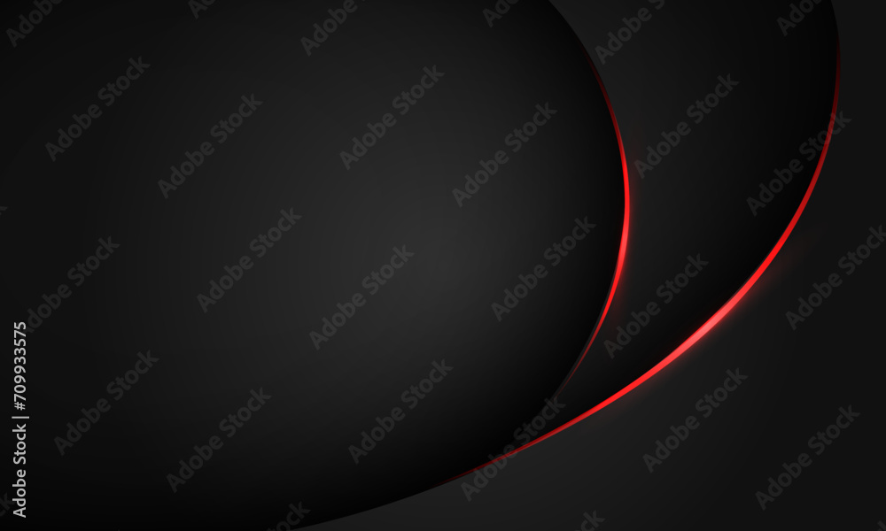 Abstract red line light curve black shadow on dark grey geometric with blank space design modern luxury background vector Abstract red line light curve black shadow on dark grey geometric with blank space design modern luxury background vector