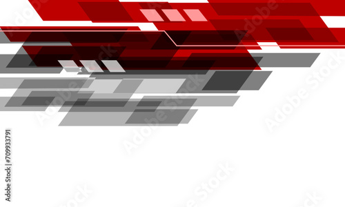 Abstract red grey technology futuristic cyber geometric dynamic on white blank space design modern creative background vector