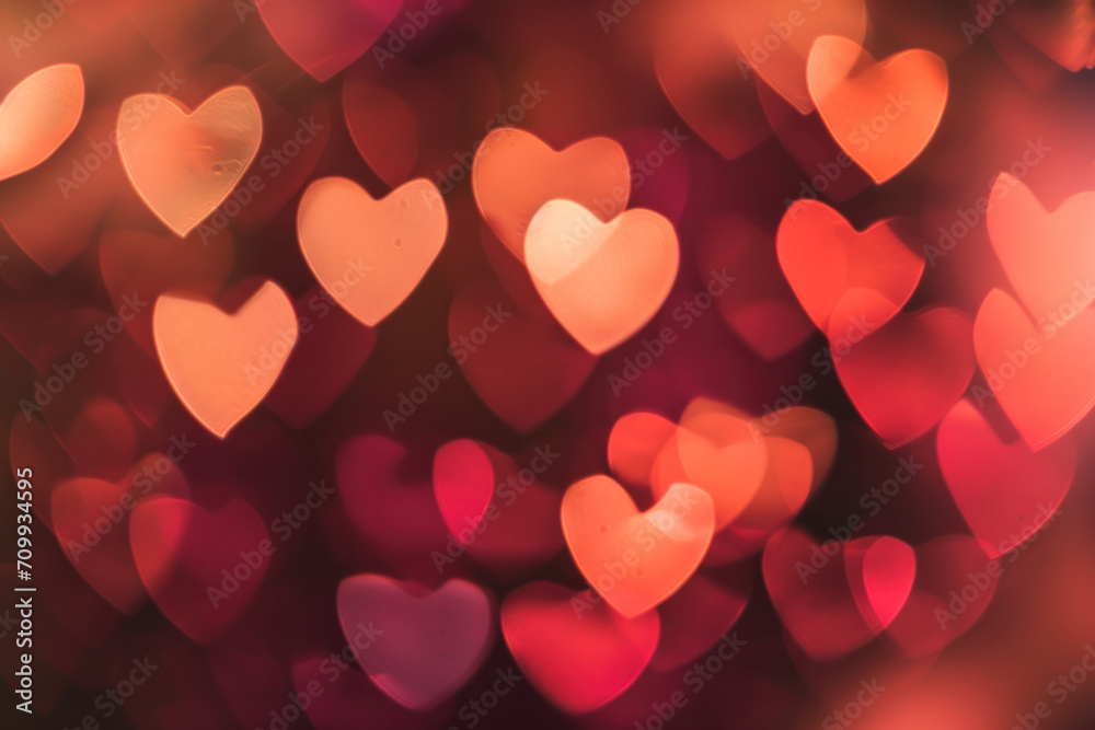 Heart-shaped valentine bokeh background 