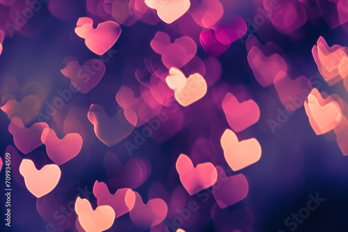Heart-shaped valentine bokeh background 