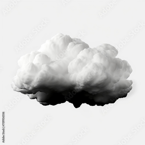 Clipping mask in the form of a cloud, black inside, on a white background, unreal engine style created with Generative Ai