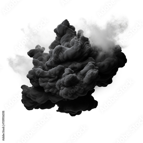 Clipping mask in the form of a cloud, black inside, on a white background, unreal engine style created with Generative Ai