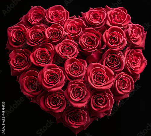 Roses in the shape of a heart on a white  in the style of high resolution  dark pink  rtx on  photo taken with nikon d750  flat  limited shading  dark red and dark orange  canon ef 24-70mm f 2.8l ii u