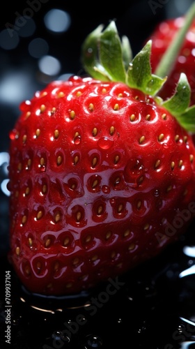 One strawberry in water UHD wallpaper