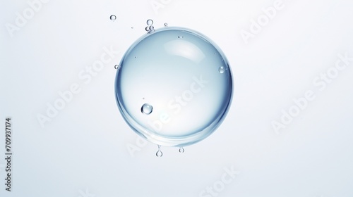 A single water drop, isolated against a pure white background, sparkles with clarity and precision in this high-definition photo.