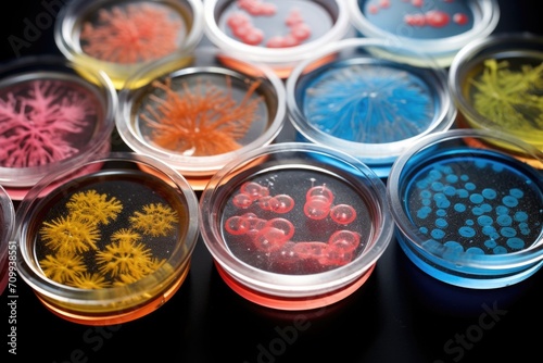 Bacteria growth on agar gel experiment