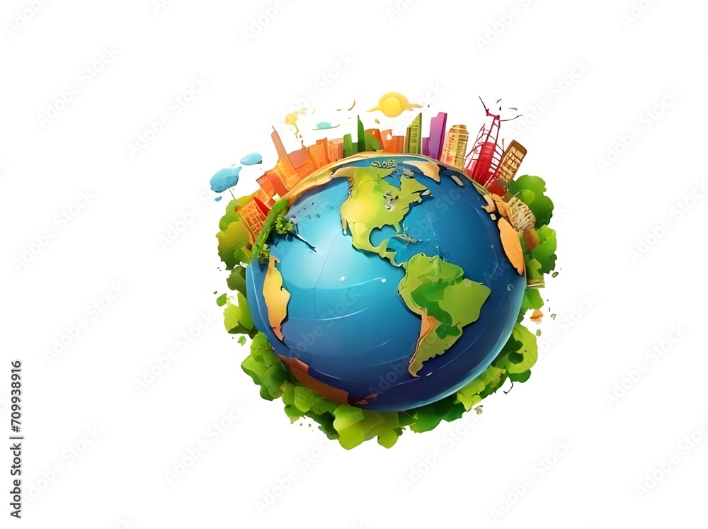 Earth isolated on white background with copy space. Earth Day April 22. Environment Day June 5. Energy saving concept. Save power. Save the earth from pollution Earth isolated on white background with copy space. Earth Day April 22. Environment Day June 5. Energy saving concept. Save power. Save the earth from pollution