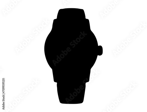 Watch silhouette vector art white background