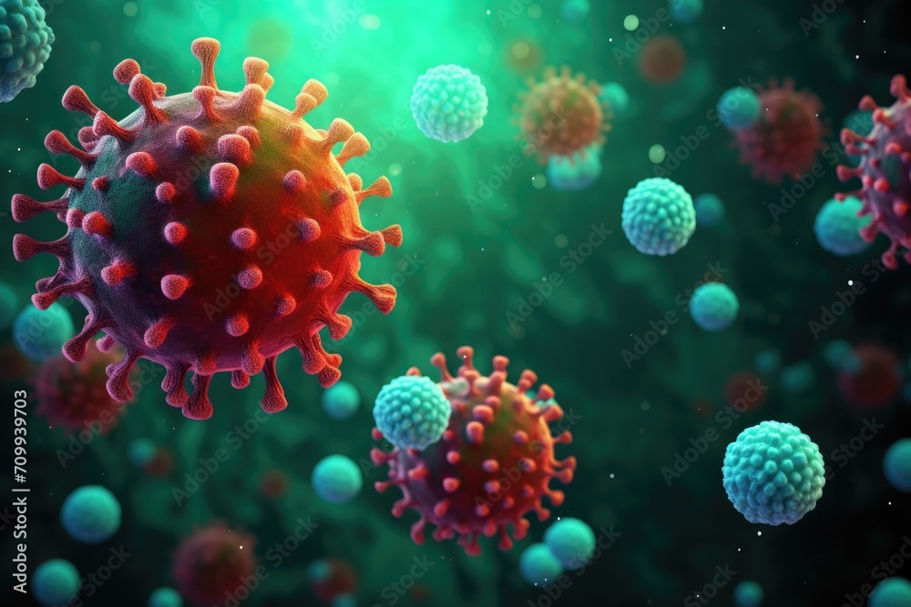 Microorganisms on a background. Microorganisms on a background.