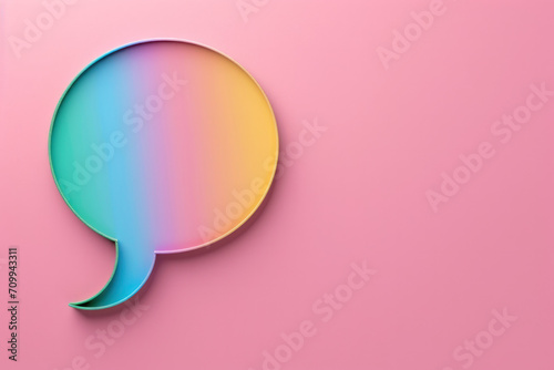 Speech bubble on a pink pastel background  © reddish