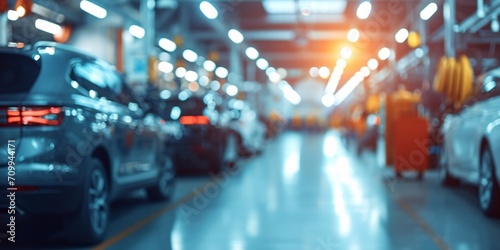 Wallpaper Mural Indistinct photo of automotive examination facility equipped with contemporary instruments. Torontodigital.ca