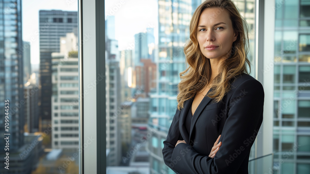 Female Executive in Urban Office Confident Corporate Leader Female Executive in Urban Office Confident Corporate Leader