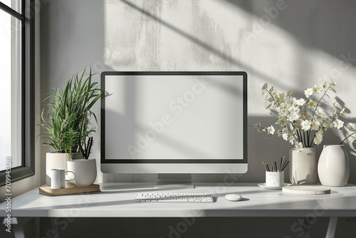 Simplicity Refined Minimalist Branding Mockup with a Blank Screen Design © sebelum