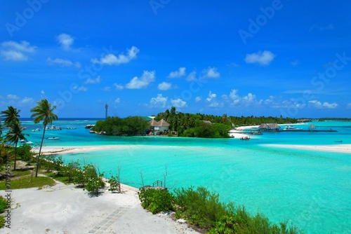 Fototapeta Naklejka Na Ścianę i Meble -  Huraa Island - Maldives - fantastic view of the atoll's lagoon