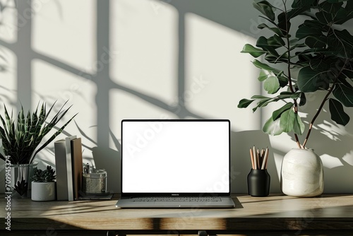Modern Workspace Desktop Branding Mockup with a Blank Screen
