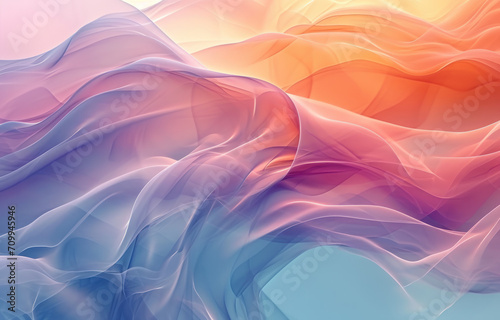 abstract pc desktop background with soft waves and lines in pastel colors.