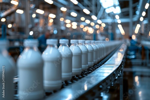 Automated dairy plant specializing in the packaging of milk with targeted attention.