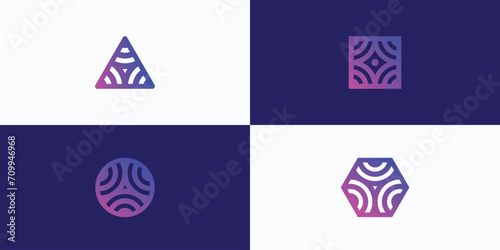 Vector logo design collection of signal symbols in various shapes