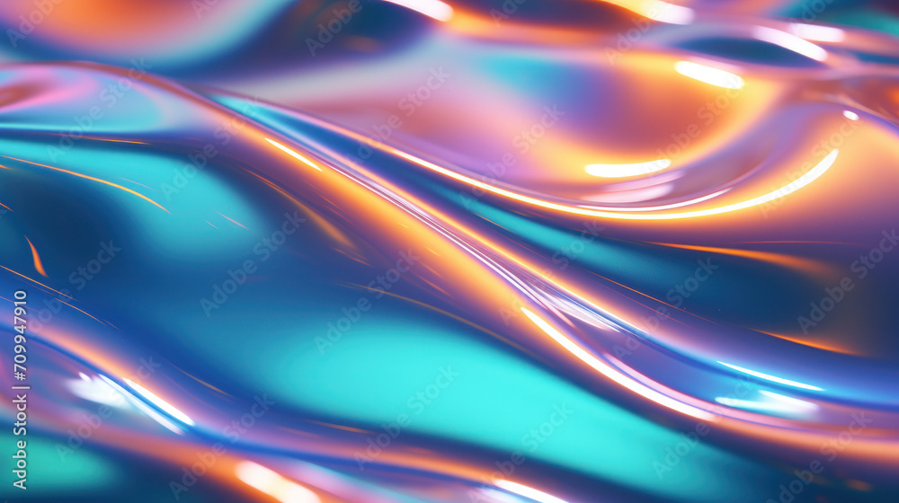 Holographic colourful wavy background 
