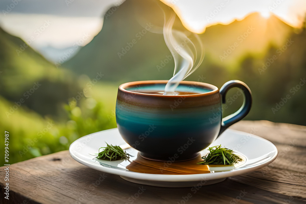 Fototapeta premium asian tea , healthy infusion and zen ambiance