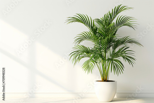palm tree leaves on a white 