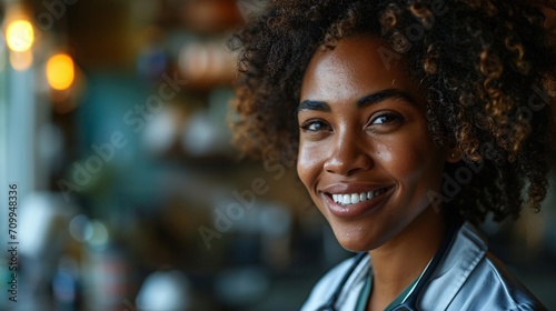 A joyful female physician or caregiver discussing test outcomes and providing guidance to an older individual at a hospital meeting.