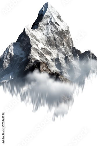 Majestic mountains realistic isolated on transparent background.