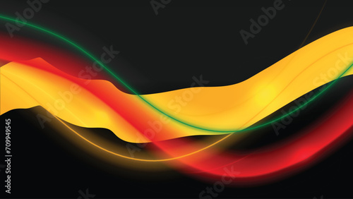 3D Curvy Colorful Abstract Wave  Orange Red Green Waves Abstract Banner Design
