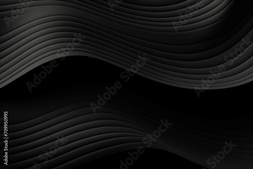Monochrome Wavy Lines: Premium Black Abstract Background with Modern Stripe Texture for Business Banners and Backdrops