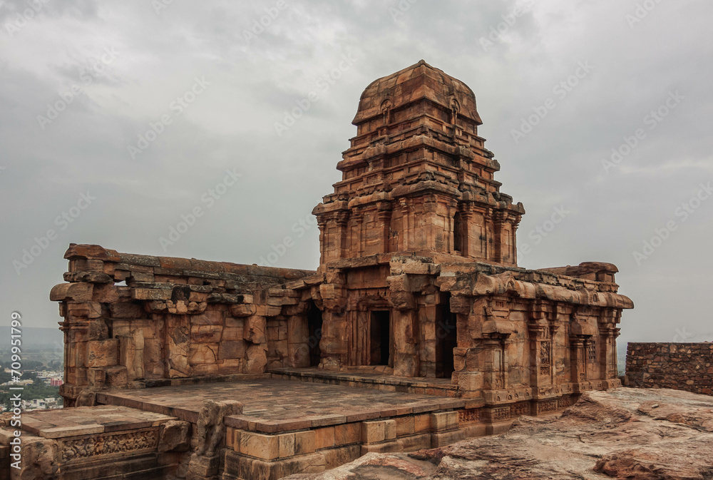 Upper Shivalya Temple in North Fort in Badami. India