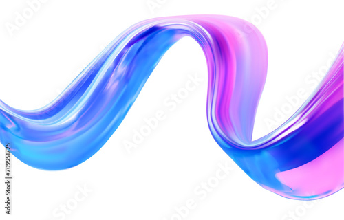 3d glass of abstract shape in the form of a wave. Vector Illustration