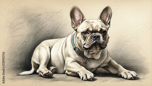 french bulldog illustration