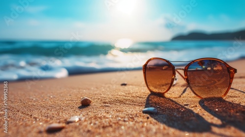 Sunglasses on a Sunny Beach Paradise