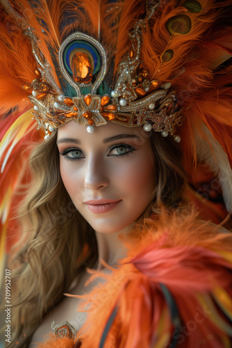 Beautiful girl in carnival costume