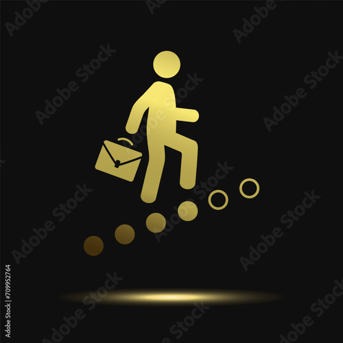 Golden Career Ladder Icon