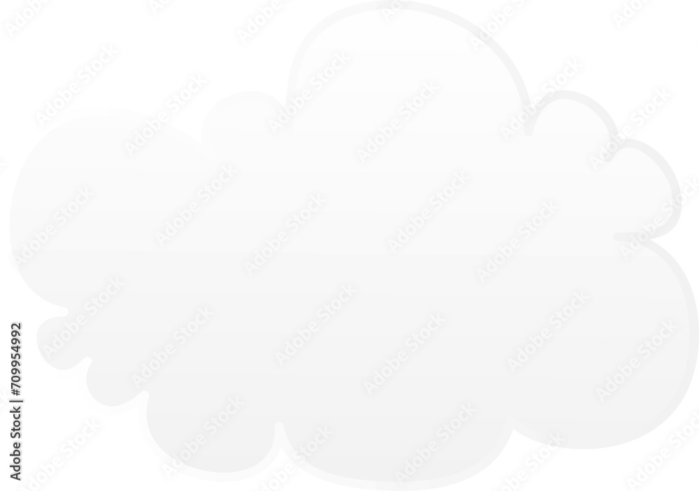 Cloud illustration on transparent background.
