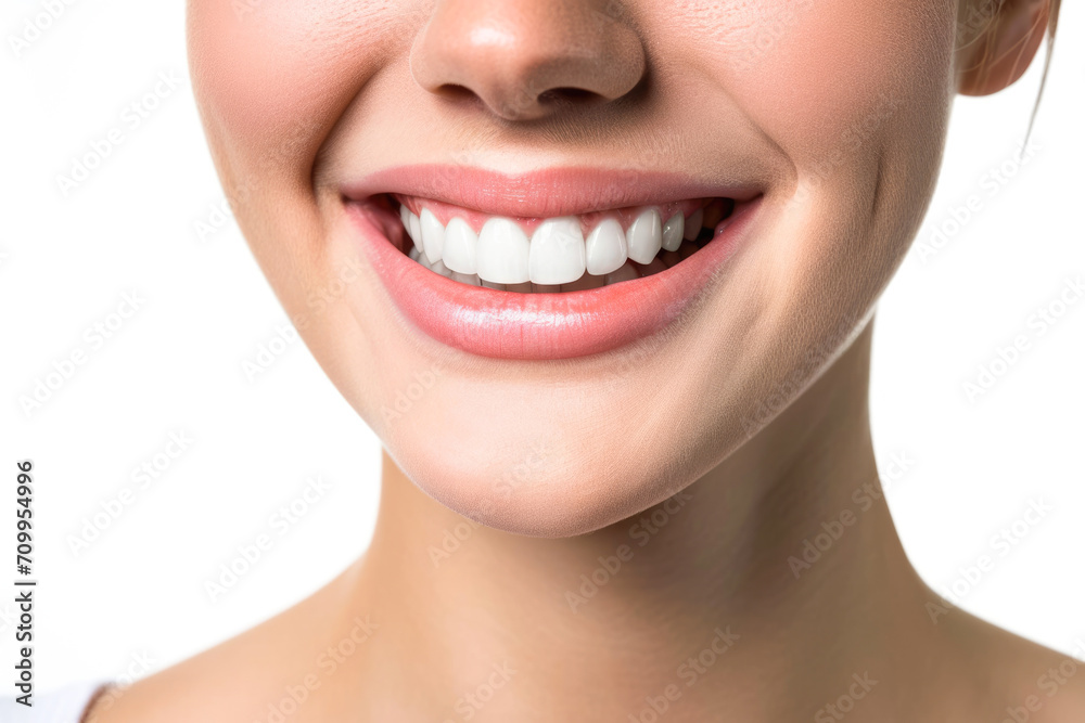 Radiant Smile: Captivating Close-Up of a Youthful Teenage Beauty Showcasing Immaculate Teeth in a Dental Advertisement. Featuring a Lovely Girl with Chic, Flowing Hair Against a Clean White Background Radiant Smile: Captivating Close-Up of a Youthful Teenage Beauty Showcasing Immaculate Teeth in a Dental Advertisement. Featuring a Lovely Girl with Chic, Flowing Hair Against a Clean White Background