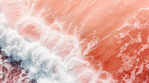 Living Coral and Pacific Coast color abstract banner background.