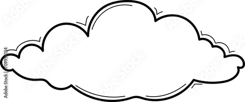 Hand drawn cloud illustration on transparent background.
