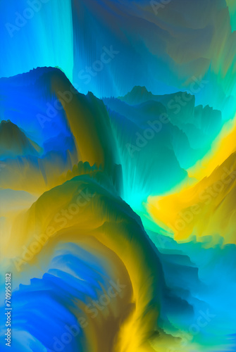 Magical world. Colorful abstract fantasy background, surreal dreamy landscape. 3d illustration