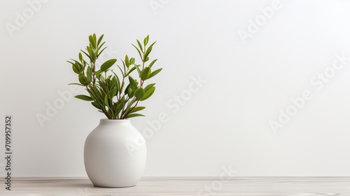 the beauty of a potted plant in an elegant vase set against a pristine white canvas. © Khan