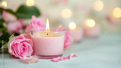 pink roses aroma scented  candles 