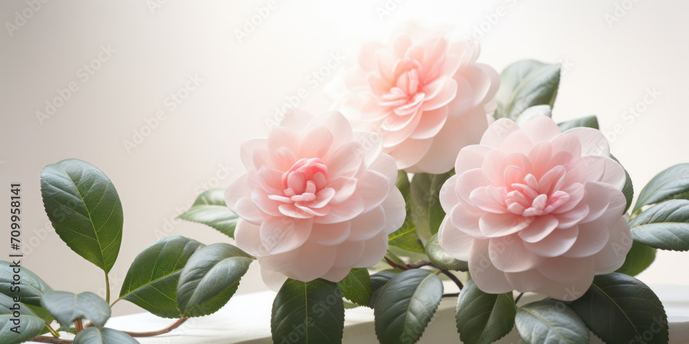 Obraz premium Pink Blossom: A Delicate Floral Celebration in a Japanese Garden