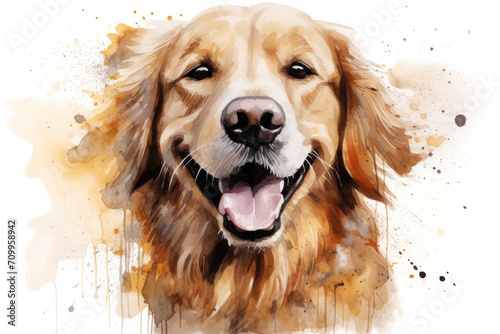 Watercolour golden retriever 