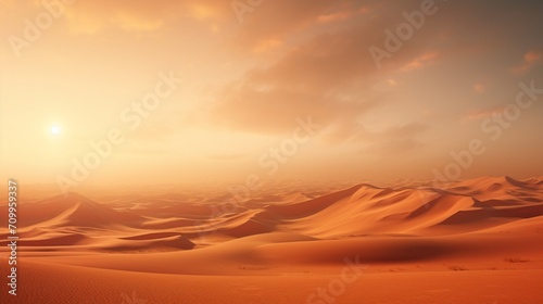 the endless dunes meet the horizon under the golden glow of the sun.