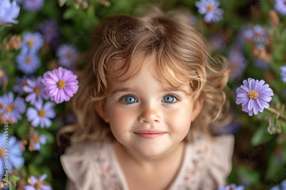 little girl with flowers little girl with flowers