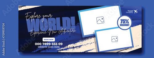 Template for travel holiday tourism marketing and sale promotion. Travelling Template for cover banner, holiday package trip and travel advertisement